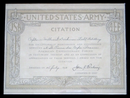 WWI - WWII Grouping of Colonel W. G. Dockum Including 3 Citations 2 Photos & a Door Knocker