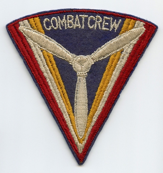 Scarce WWII USAAF Combat Crew Patch Variant Embroidered on Felt