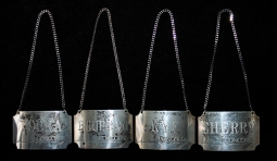 Beautiful Set of 4 BOAC Concorde Sterling Silver Liquor Bottle Labels Date Marked 1986
