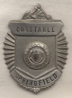 1950s Springfield, Massachusetts Police Constable Badge NO LONGER AVAILABLE