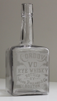 Great 1880's - 1890's Cordova Rye Whiskey Bar Back Bottle