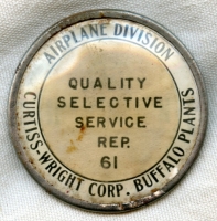 WWII Curtiss-Wright Airplane Division Buffalo Plant Access Badge