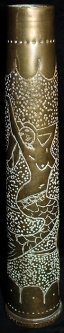 Wonderful WWII USN Trench Art Shell for USS Core (CVE-13) with Mermaid