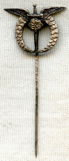Nice, WWII Czechoslovakian Pilot Badge Lapel Stick Pin