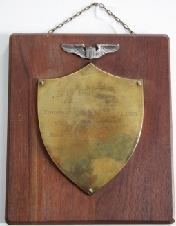 Nice WWII Memorial Plaque and Wings to KIA Lt. Joseph Maloney USAAF 33rd Bomb Squadron