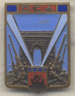 1939-1940 Anti Aircraft Defences of Paris Badge/Dfense Contre les Avions (DCA) Paris