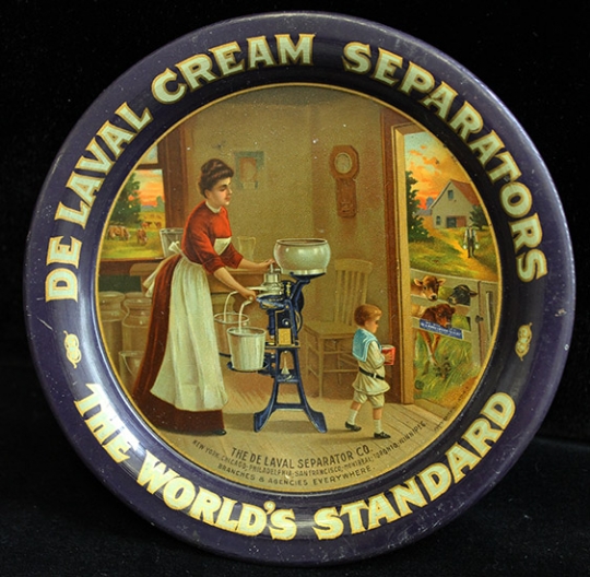 Beautiful Ca. 1906 Adv. Tip Tray for De Laval Cream Separators