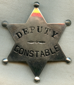 Great Large Old West 1890s - 1900s "Stock" Deputy Constable 6pt Star Badge Northwestern Stamp Works