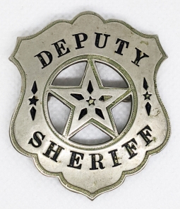 One of the Finest Old West Deputy Sheriff Circle Cut Out Star Badges we have had to offer