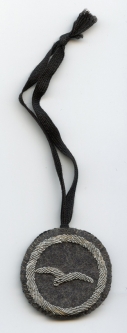 Unique 1930s-WWII DLV (Deutsches Luft Verband) "Good Luck" Talisman (Coin Sewn in Proficienc