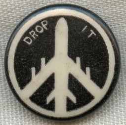 Classic, Small Size, Ca. 1970 Anti-War Peace Pin 'Drop It' Vietnam