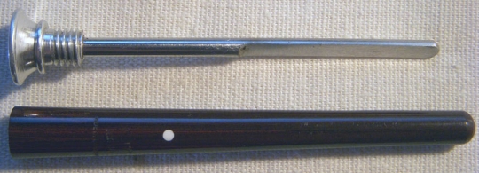 1950s Dunhill Pipe Tamper/Tool in Stainless Steel & Brindle Vulcanite Plastic