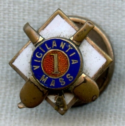 Rare 1900s-10s 1st Coast Artillery Regiment Battery A, Massachusetts National Guard Lapel Pin