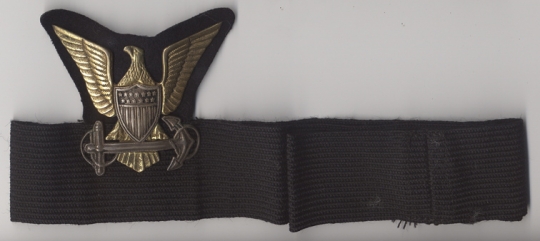 Early 1920s-1930s US Coast Guard Officer Cap Badge and Band