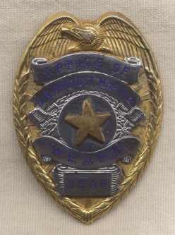 Rare Early 1950s US AF Air Provost Marshal Badge