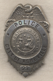 Early Asheville, North Carolina Police Badge