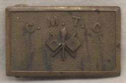 Early Citizens' Military Training Corps (CMTC) Signals Belt Buckle