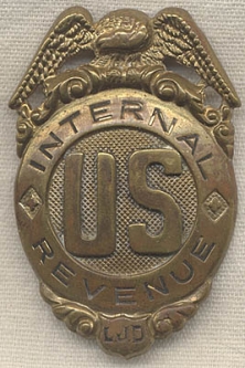 Early 20th Century IRS Internal Revenue Service Agent Badge