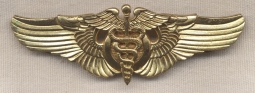 Minty Early WWII (Circa 1943) Type 1 USAAF Flight Surgeon Wing in Gilt Brass