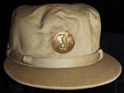 Scarce Early WWII WAAC Enlisted Woman Cotton Khaki Summer Visor Cap Type #1 by Betmar Hats