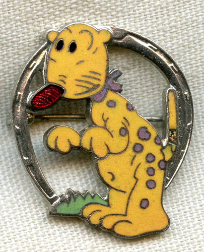Great 1930s Enameled Pin of Eugene the Jeep of Popeye Comic and