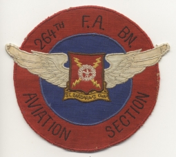 Extremely Rare US Army 1950s 264th Field Artillery Bn Aviation Sect. Flight Jacket Patch