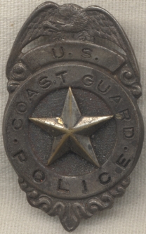 Extremely Rare Circa 1918 US Coast Guard Police Badge (1st Issue)
