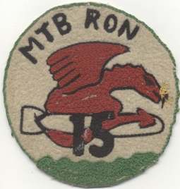 Extremely Rare WWII Local Theatre-Made US Navy MTB RON-15 Jacket Patch