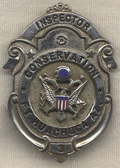 Ft. Huachuca Arizona, Federal Conservation Inspector Badge by Blackinton