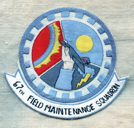 Beautiful Late 1950's USAF 67th Field Maintenance Squadron 67th Tac Recon Wing Pocket Patch