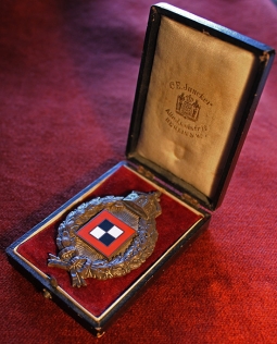 Finest Example of a WWI Prussian Observer Badge in 800 Silver by Juncker in Original Case