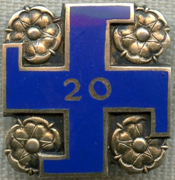 Ca. 1941 Finnish Lotta-Svrd 20 Yr. Member Badge Hallmarked & Numbered