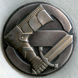 1930's - WWII Finnish Civil Gard Proficiency Badge 2nd Class #'d 8236 Hallmarked in Silver