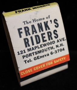 Great 1950's Frank's Riders Harley Davidson Pin-up Matchbook from Portsmouth, NH