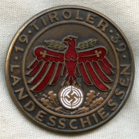 Beautiful, Large 1939 Gau (Tiroler Landesschiess) Achievement Badge for Defense