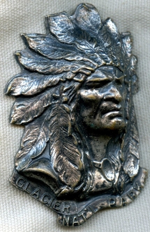 Great ca 1910s - 1920s American Indian Chief Badge from Glacier National Park
