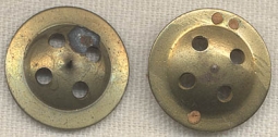 Pair of WWII Brass Trouser Escape Compass Buttons