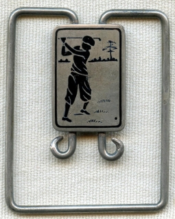 Wonderful 1920's Golf Themed Money Clip by Webster Co. North Attleboro, Mass. in Sterling