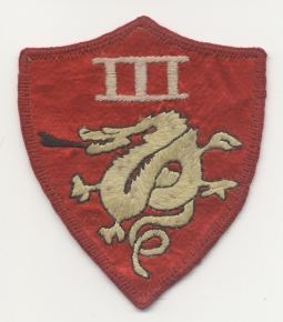 Gorgeous Chinese-Made WWII USMC III Amphibious Corps Shoulder Patch