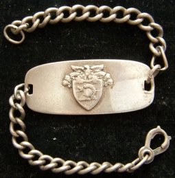 Great Engraved World War I USMA West Point Sterling Silver Bracelet