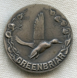 Ext Rare ca 1953 Greenbriar Hunting Club Member Badge from Stuttgart AR in Sterling Olin Winchester