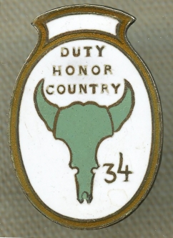 Beautiful 1920's 34th Div US Army Patch Type DI