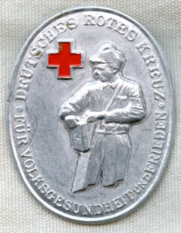 Circa 1930s Large German Red Cross Aluminum Badge "For Public Health and Peace"