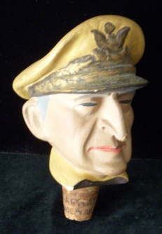 Occupation Period German-Made General MacArthur Plaster Bottle Topper