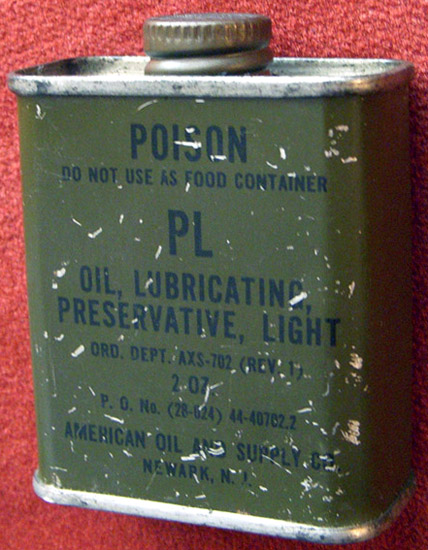 WWII US Military Issue Gun Oil (Oil, Lubricant, Preservative