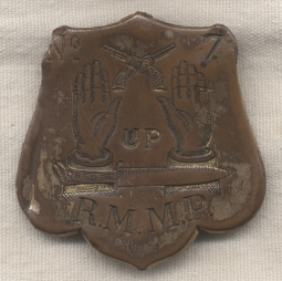 Unique Circa 1870 "Hands Up" Rocky Mountain Mounted Patrol/Posse (RMMP) Badge