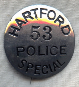 Circa 1900's - 1910's Hartford Connecticut Special Police Badge