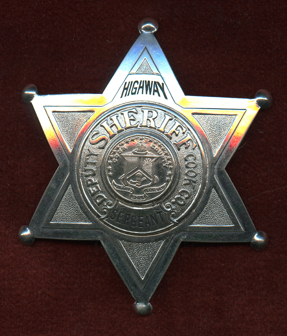 Very Rare 1930's Highway Deputy Sheriff Sergent Badge From Cook Co. Il...