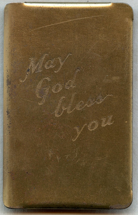 Wonderful WWII "Heart Shield Bible" Presented 3/20/1944 with Heartfelt Inscription