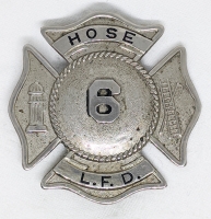 Ca 1910's Laconia NH Highland Hose Co. No 6 Fire Department Hat Badge